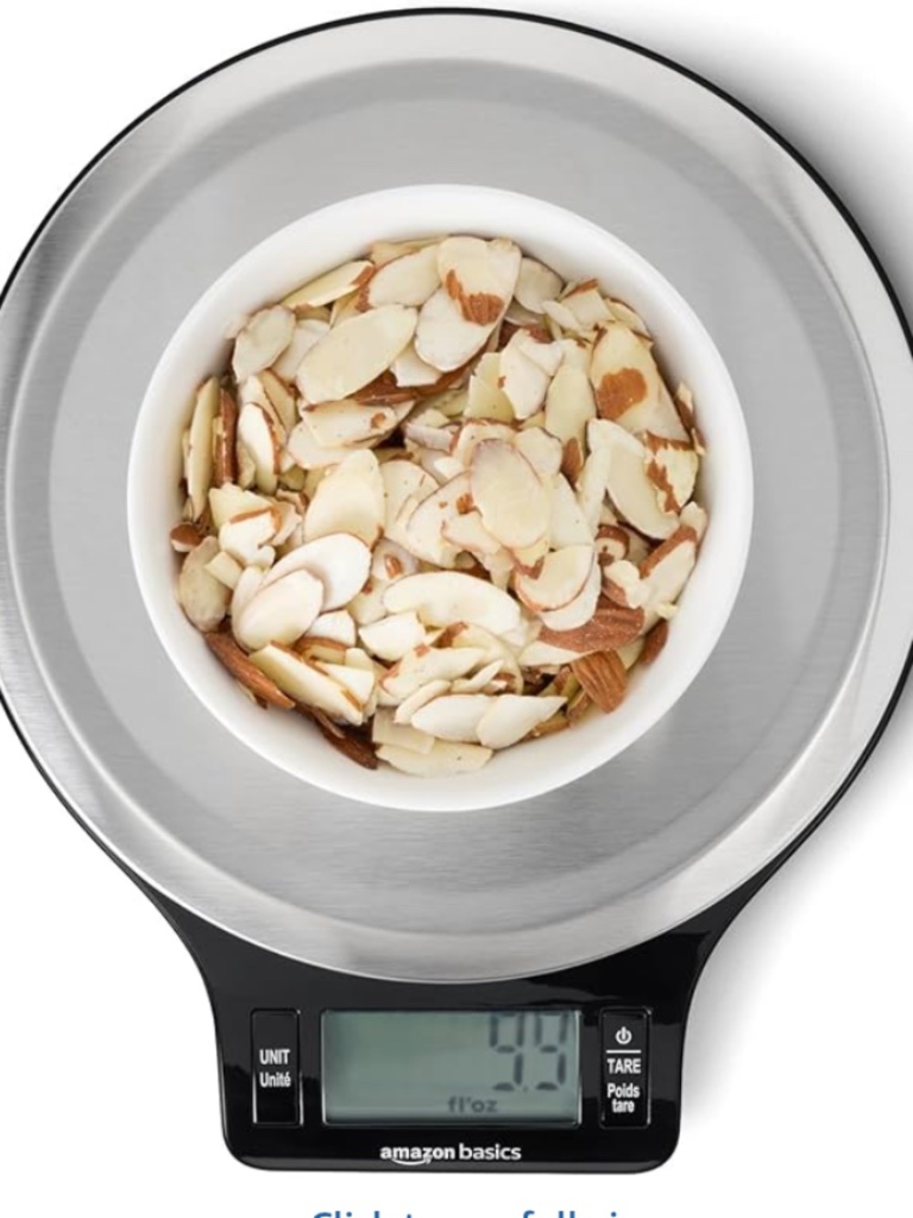 Amazon Basics Stainless Steel Digital Kitchen Scale with LCD Display, Batteries